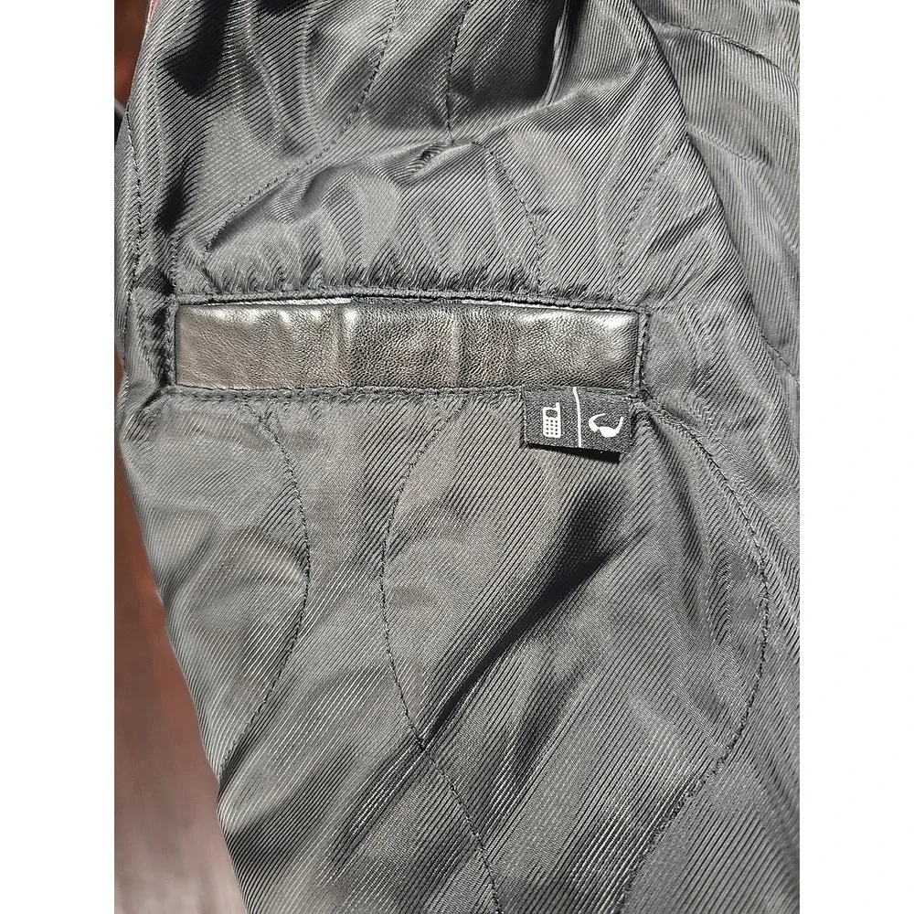 Dockers Black Leather Moto Jacket XL Men's‎ Biker Classic Vintage